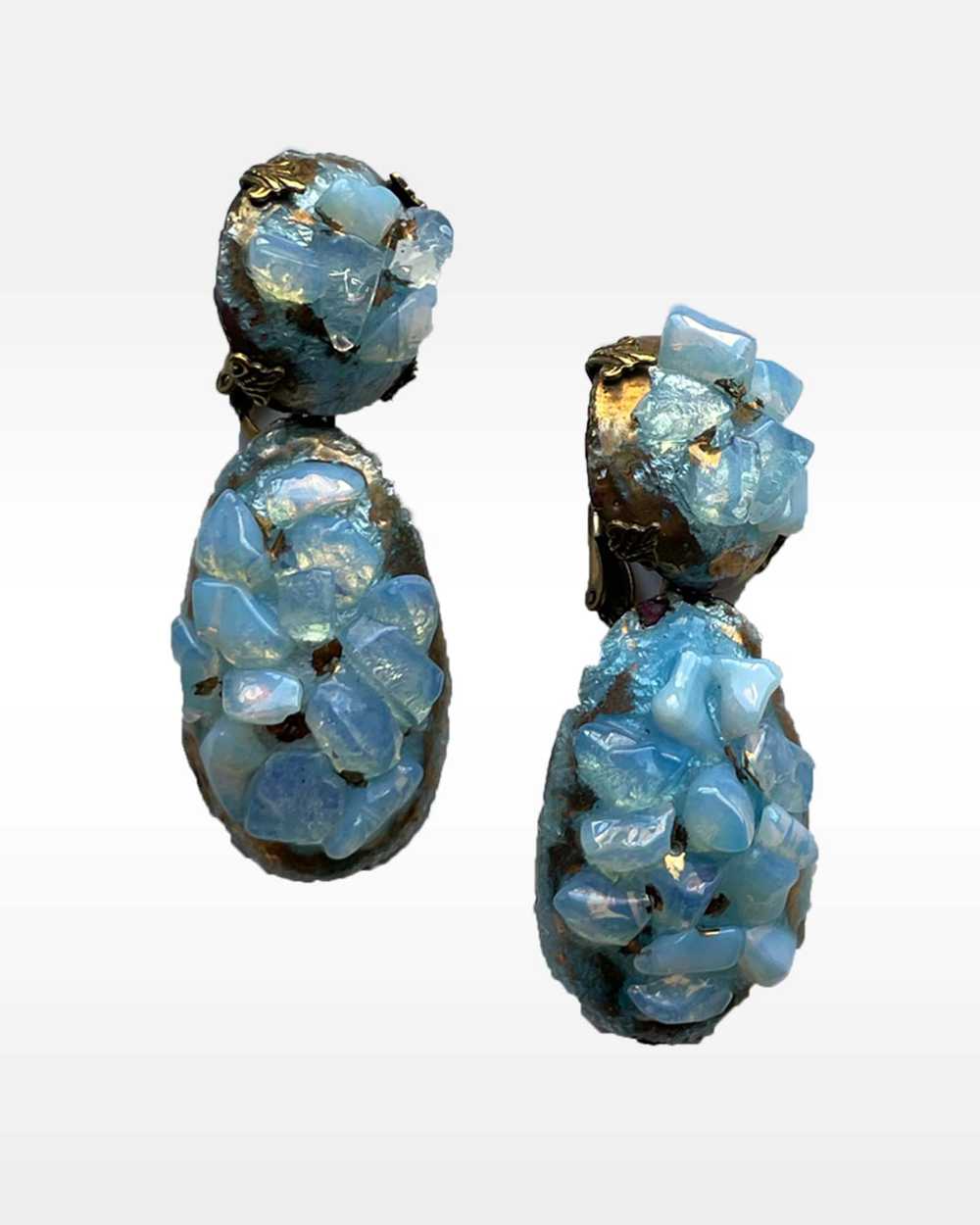 Andrée Bazot Blue Glass Earrings - image 4