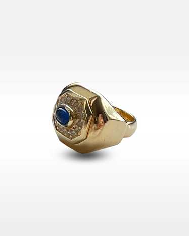 関税込み＊HOM CHRISTIAN DIOR PLATE RINGシルバーR2245HOMST Christian Dior Trotter Ring Metal and Enamel Blue 7635135