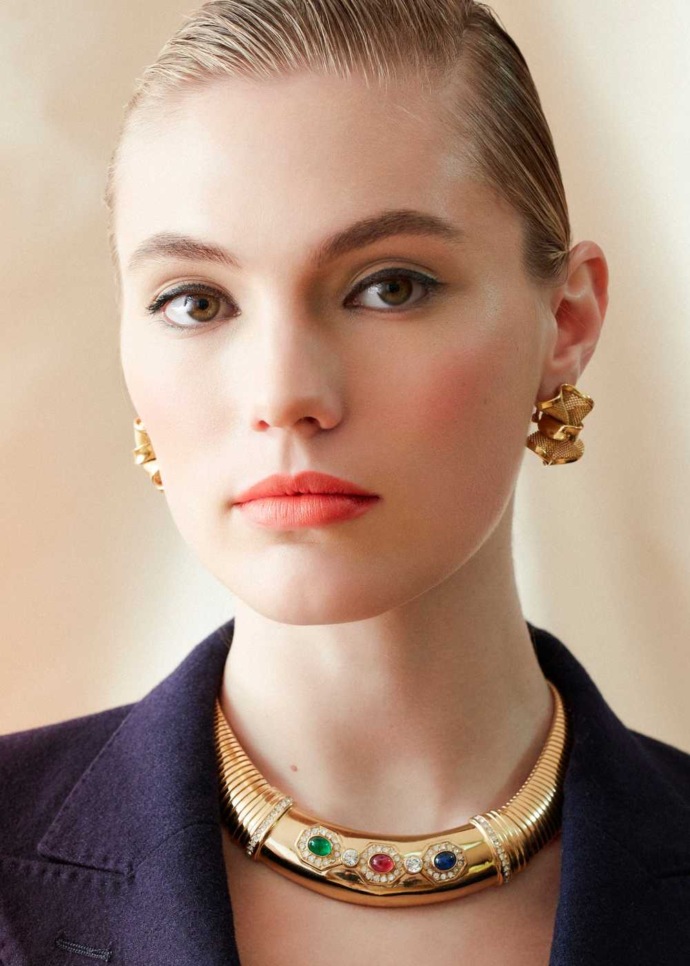 Givenchy Gold Mesh Bow Shaped Clip Earrings - image 2