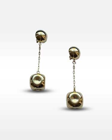 Givenchy Gold Metal Drop Clip Earrings - image 1