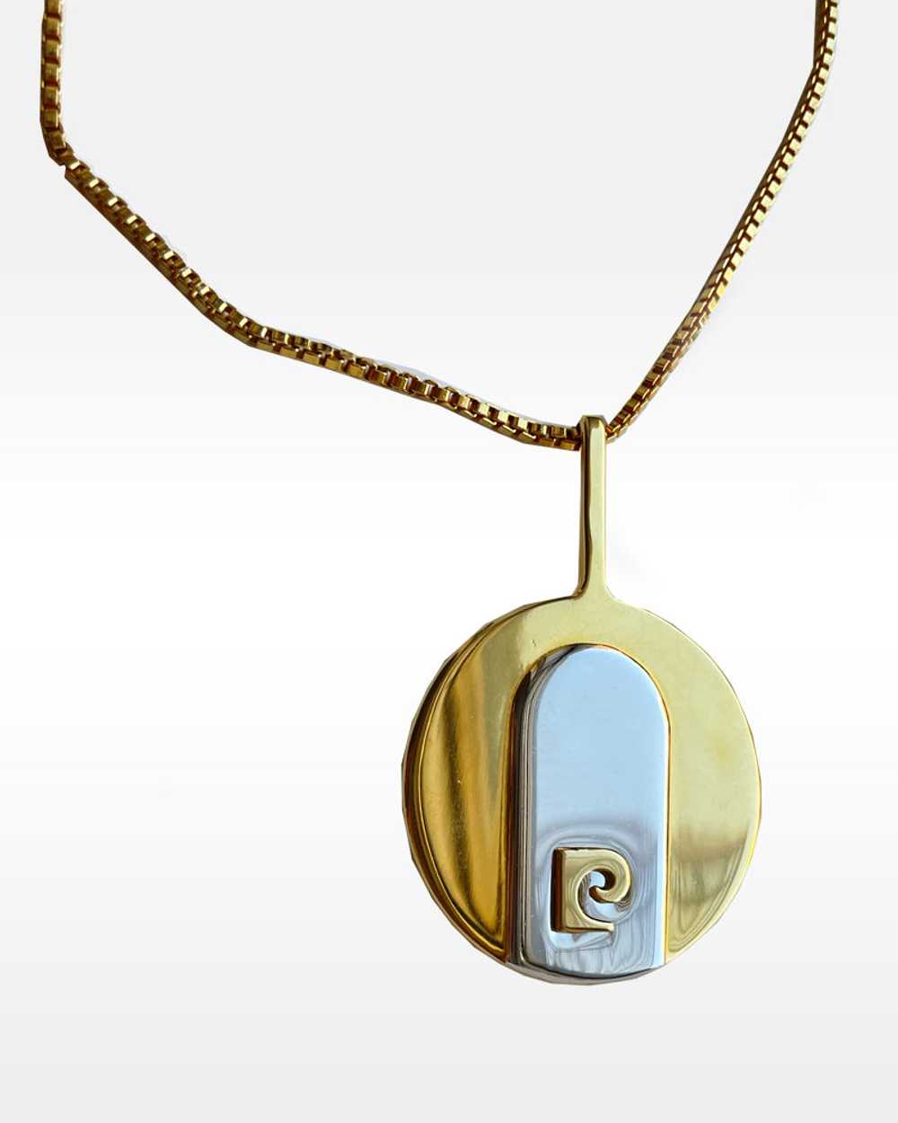 Pierre Cardin Gold and Silver Metal Medallion Nec… - image 3