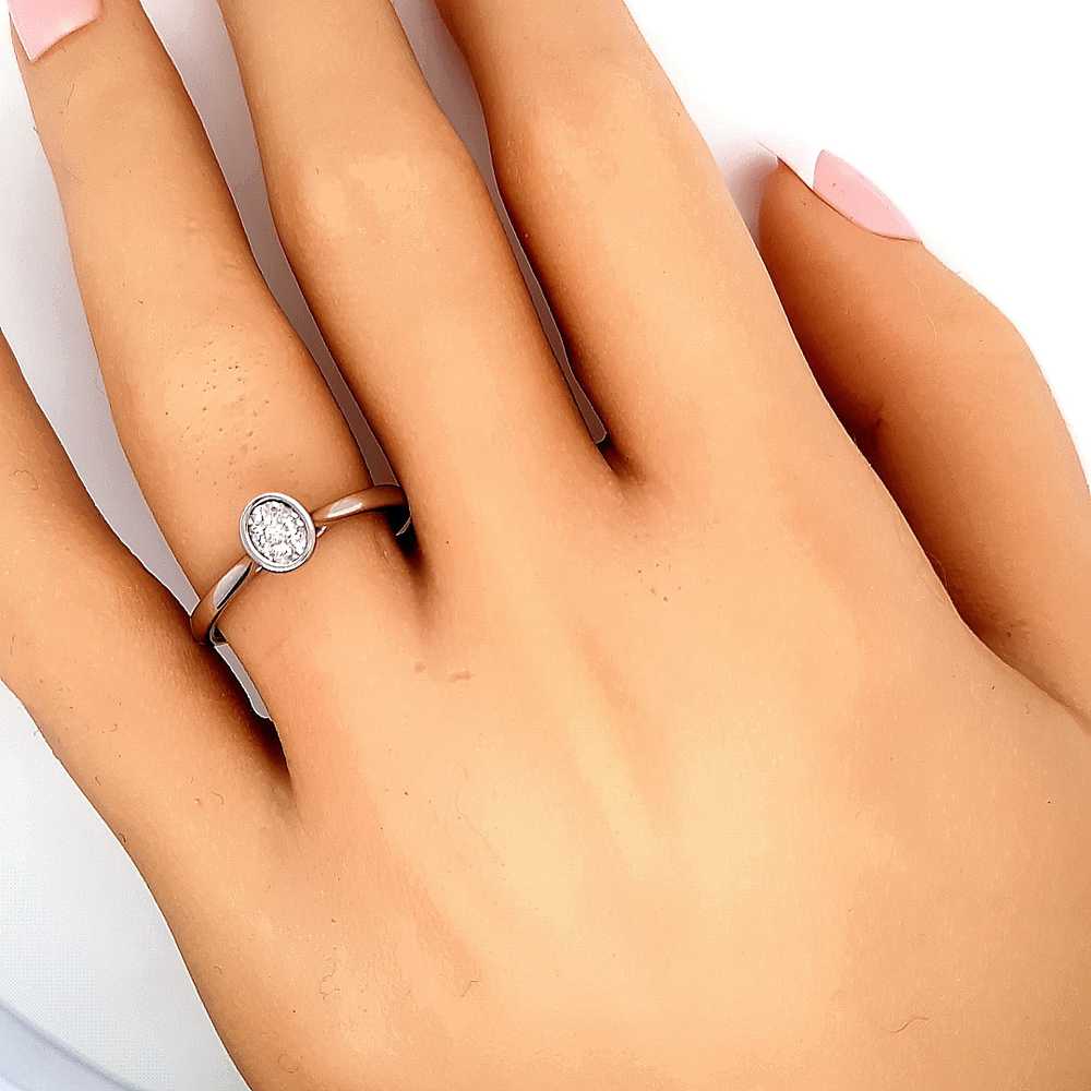 Diamond White Gold Solitaire Ring - image 2