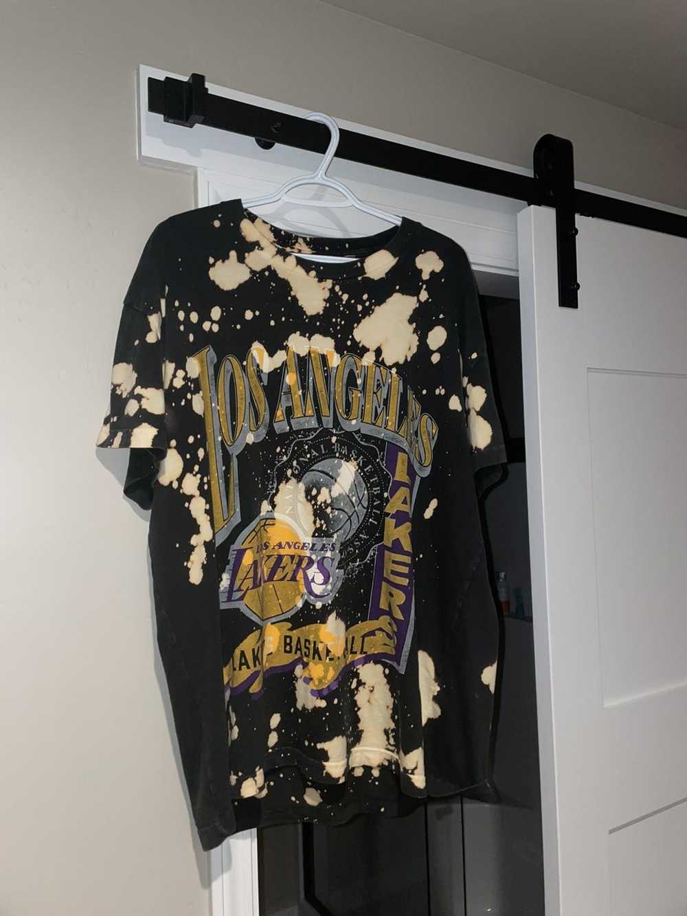 Bleach Goods × Vintage Hand bleached LA lakers tee - image 1