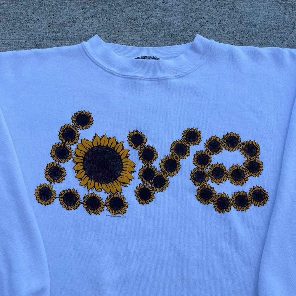 Art × Made In Usa × Vintage 90’s Love Sunflower C… - image 2