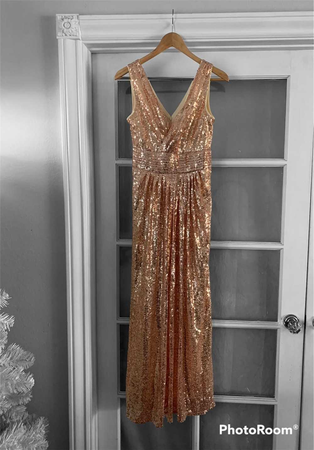 Designer Pink Champagne Special Event Sequin Gown… - image 11