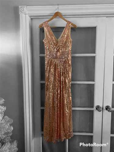 Designer Pink Champagne Special Event Sequin Gown… - image 1