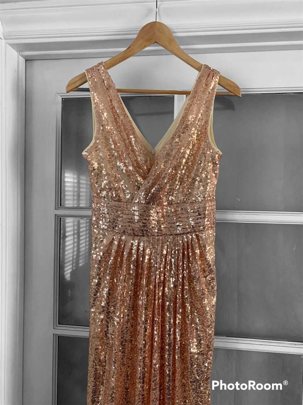 Designer Pink Champagne Special Event Sequin Gown… - image 2