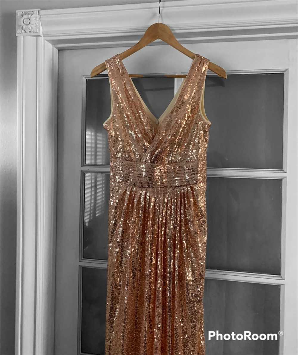 Designer Pink Champagne Special Event Sequin Gown… - image 4