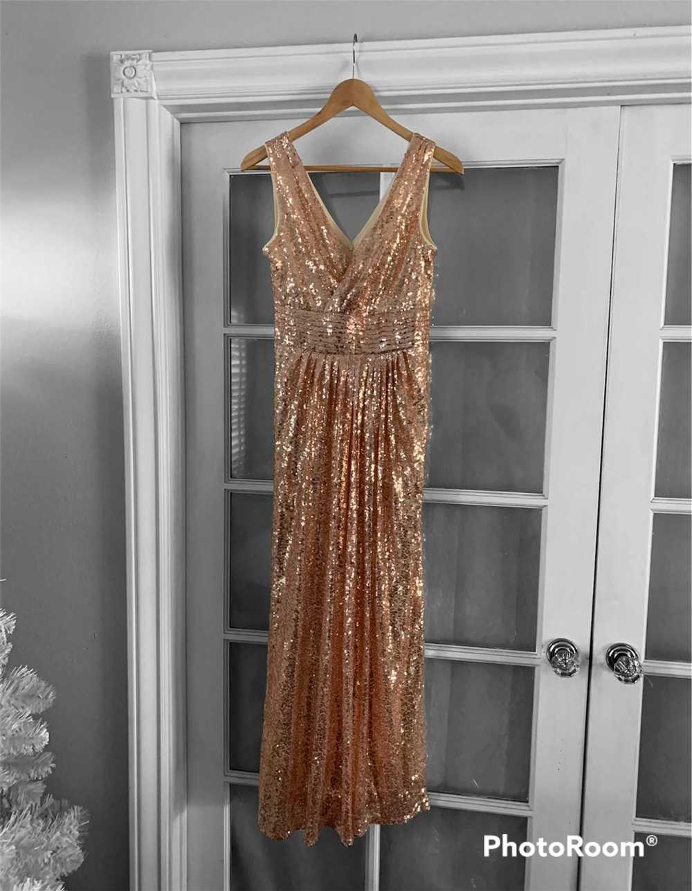 Designer Pink Champagne Special Event Sequin Gown… - image 5