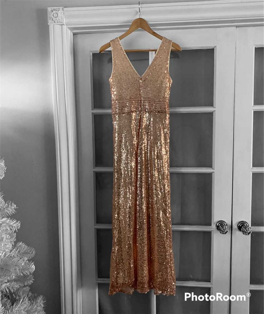 Designer Pink Champagne Special Event Sequin Gown… - image 7