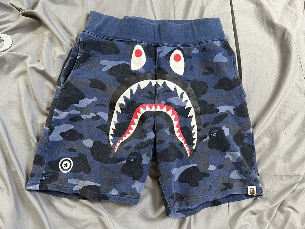 Bape Bape blue camo shark shorts - image 1