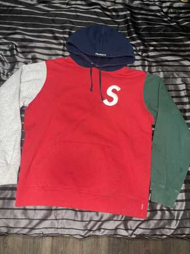 Supreme Supreme S Logo Colorblocked Hooded Sweatsh