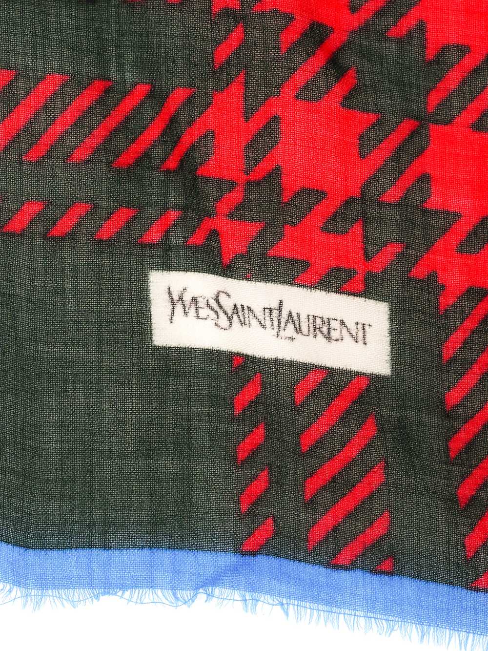 Yves Saint Laurent Oversized Plaid Wool Scarf - image 2