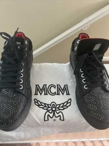 MCM Men's black Stark mid Sneakers EU 39 Sz 6 100%