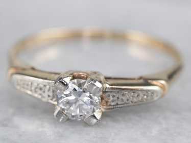 Vintage Floral Diamond Engagement Ring - image 1