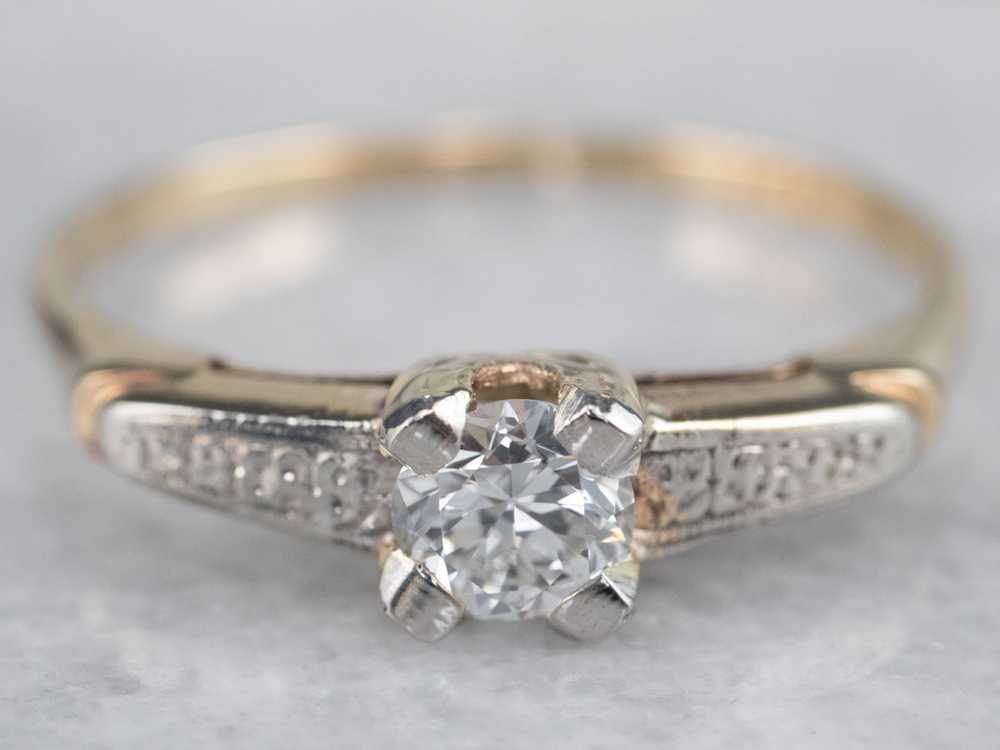 Vintage Floral Diamond Engagement Ring - image 2