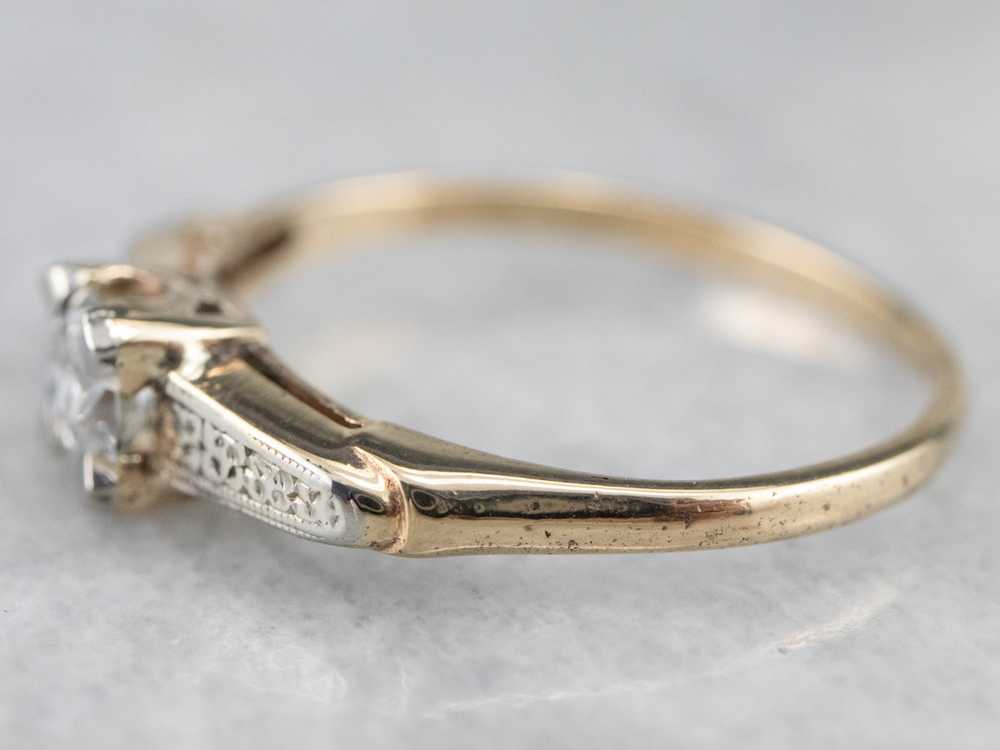 Vintage Floral Diamond Engagement Ring - image 4