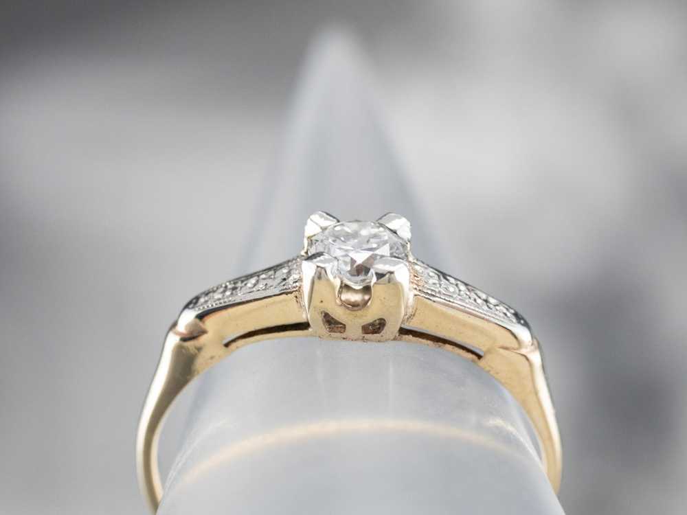 Vintage Floral Diamond Engagement Ring - image 8