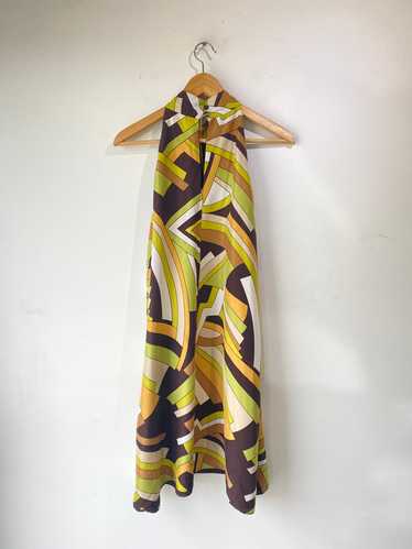Michael Kors Green Patterned Silk Dress