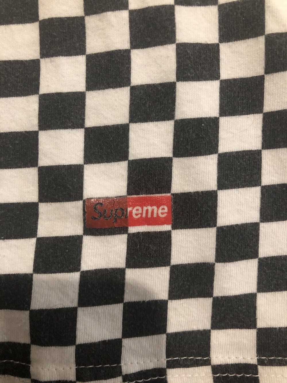 Supreme Supreme Hanes Black and White Checkered t… - image 2