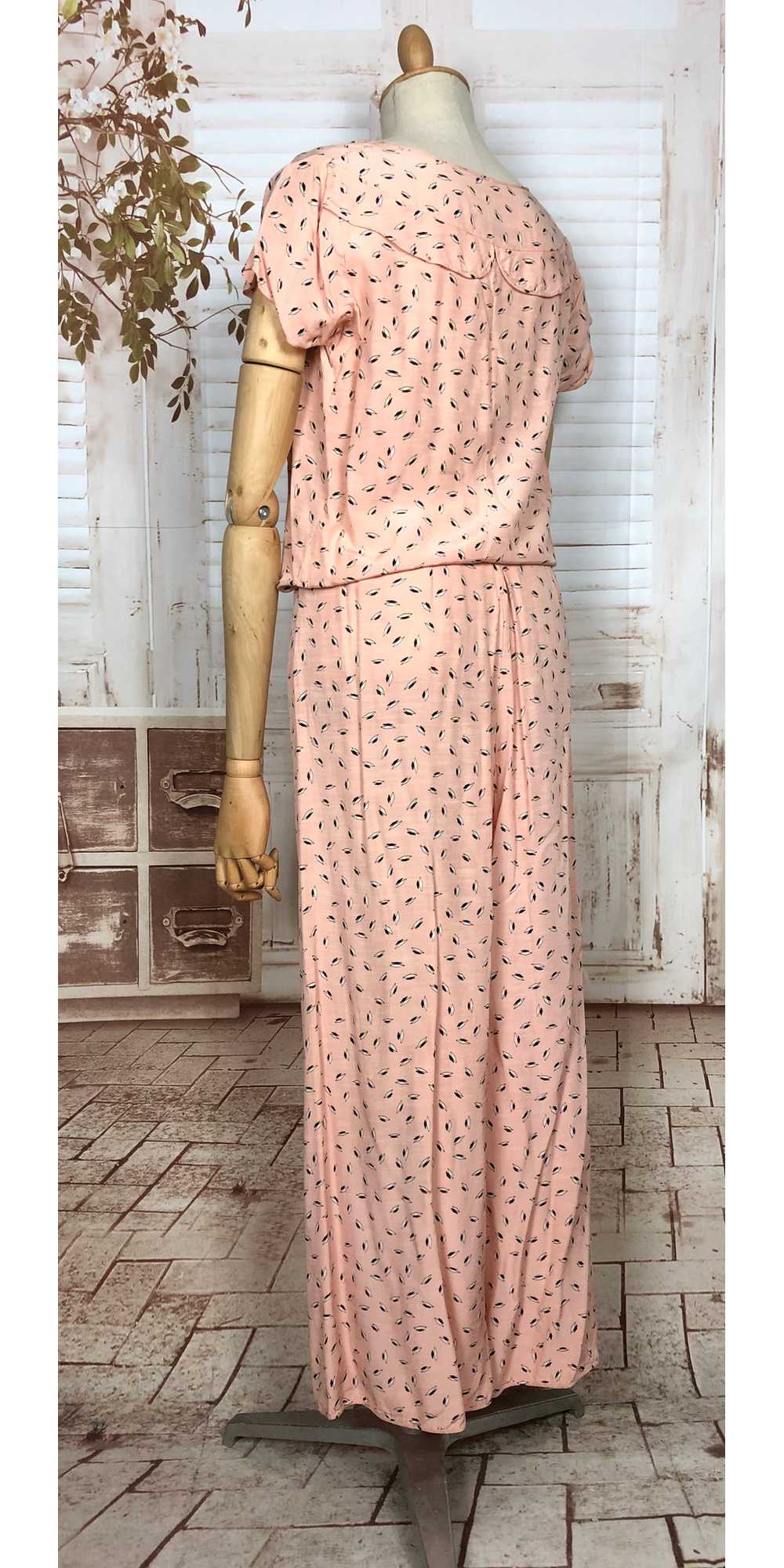 Amazing Original 1940s Vintage Pink Print Beach P… - image 6
