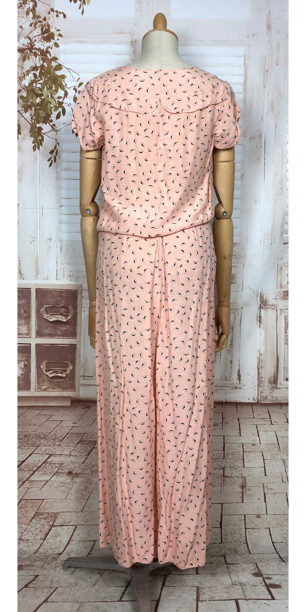 Amazing Original 1940s Vintage Pink Print Beach P… - image 7