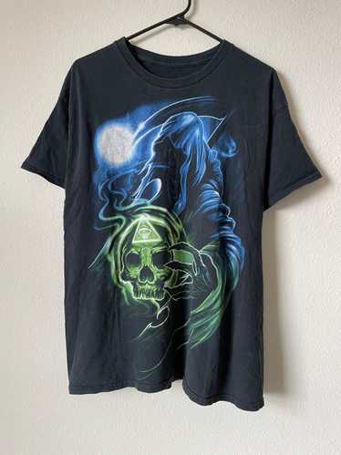 Vintage Grim Reaper Skull Illuminati T Shirt