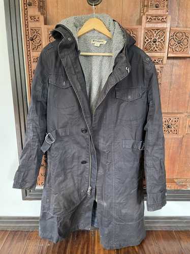 Tretorn Tretorn black lined winter coat jacket in 