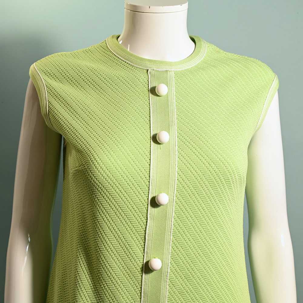 Vintage 60s Mint Green Mod A Line Dress M - image 4