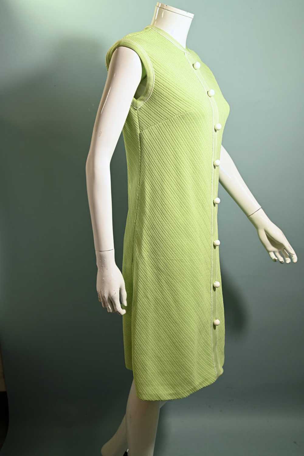 Vintage 60s Mint Green Mod A Line Dress M - image 5