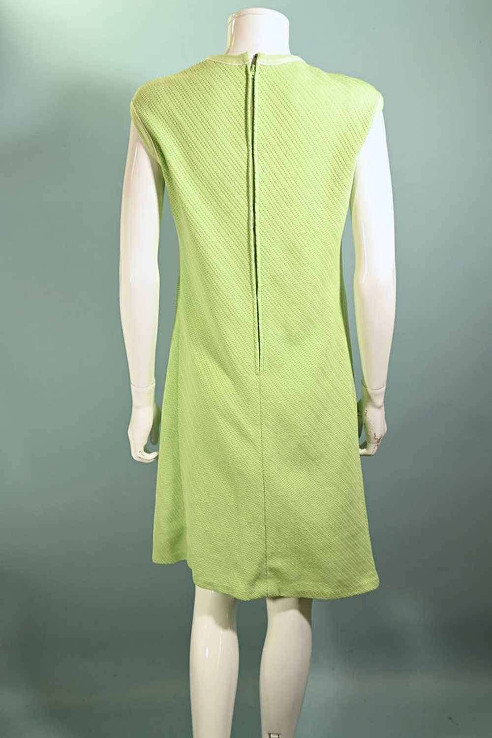 Vintage 60s Mint Green Mod A Line Dress M - image 6