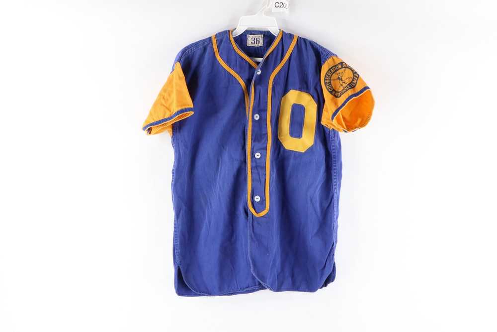 Rawlings Baseball Jersey Mens Medium Blue Gladwyne Sewn VINTAGE 70s