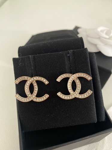 Chanel Chanel cc logo crystal earrings