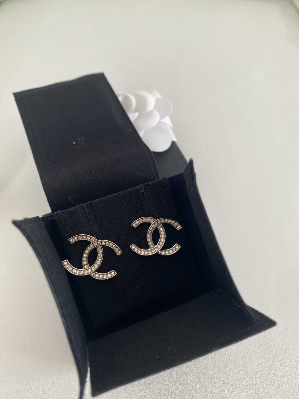 Chanel Chanel cc logo crystal earrings - image 7