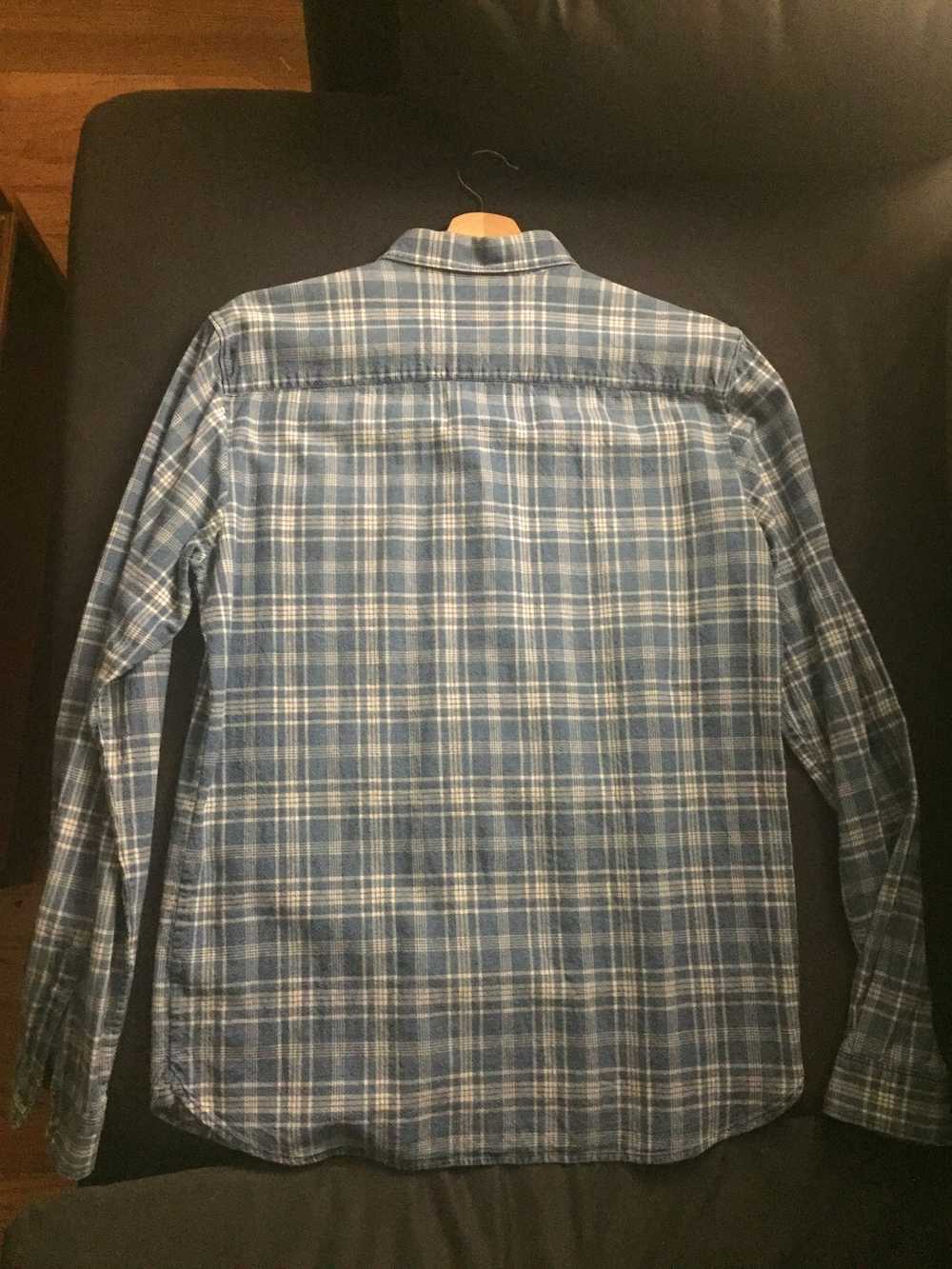 A.P.C. A.P.C. Blue Plaid Button Up Linen Blend - image 3