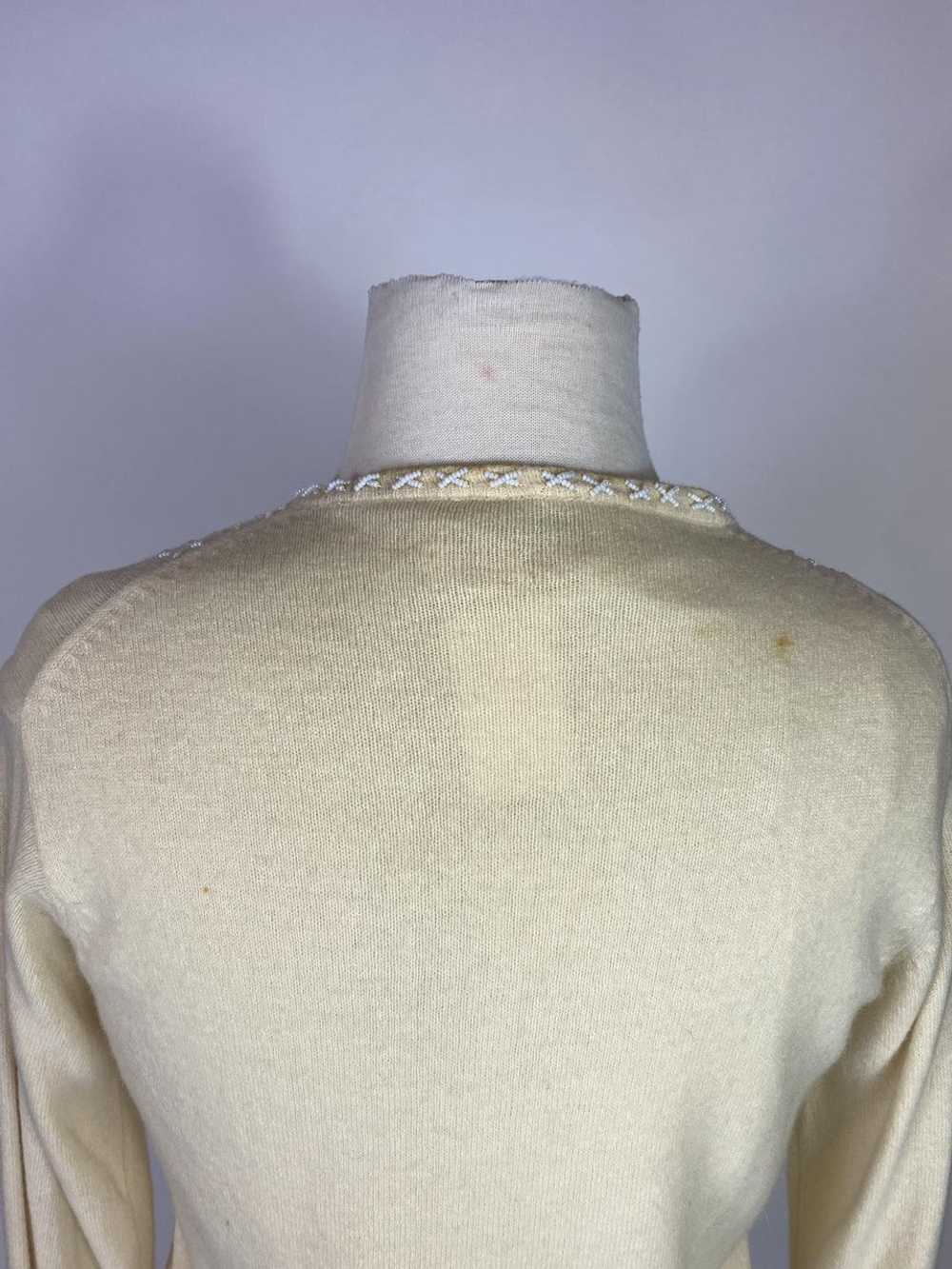 1950s - 1960s Beaded Angora Wool Blend Cardigan S… - image 6