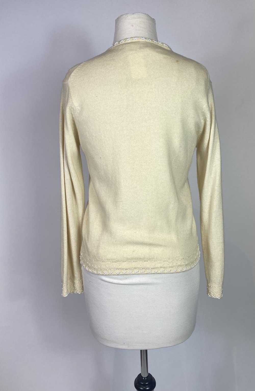 1950s - 1960s Beaded Angora Wool Blend Cardigan S… - image 7