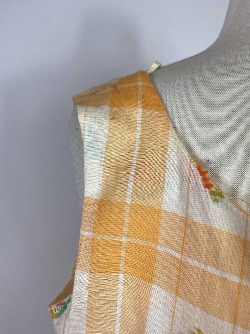 1950s - 1960s Orange Plaid Swing Dress - image 4