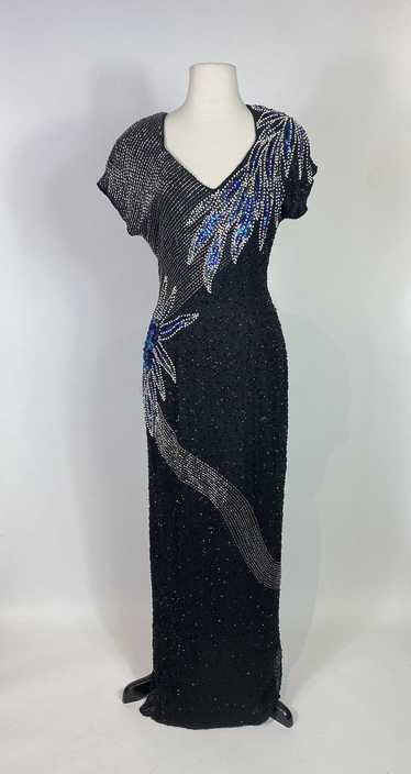 1980s Silk Beaded Gown - image 1