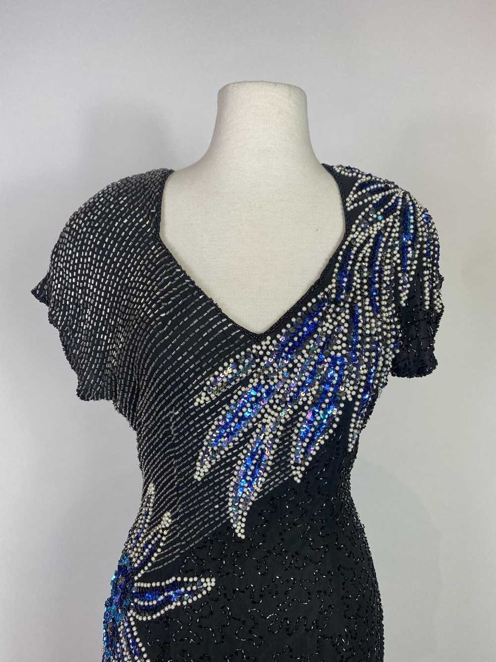 1980s Silk Beaded Gown - image 2