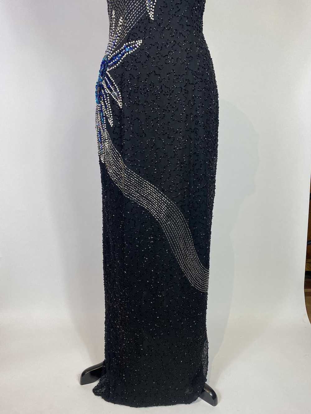 1980s Silk Beaded Gown - image 3
