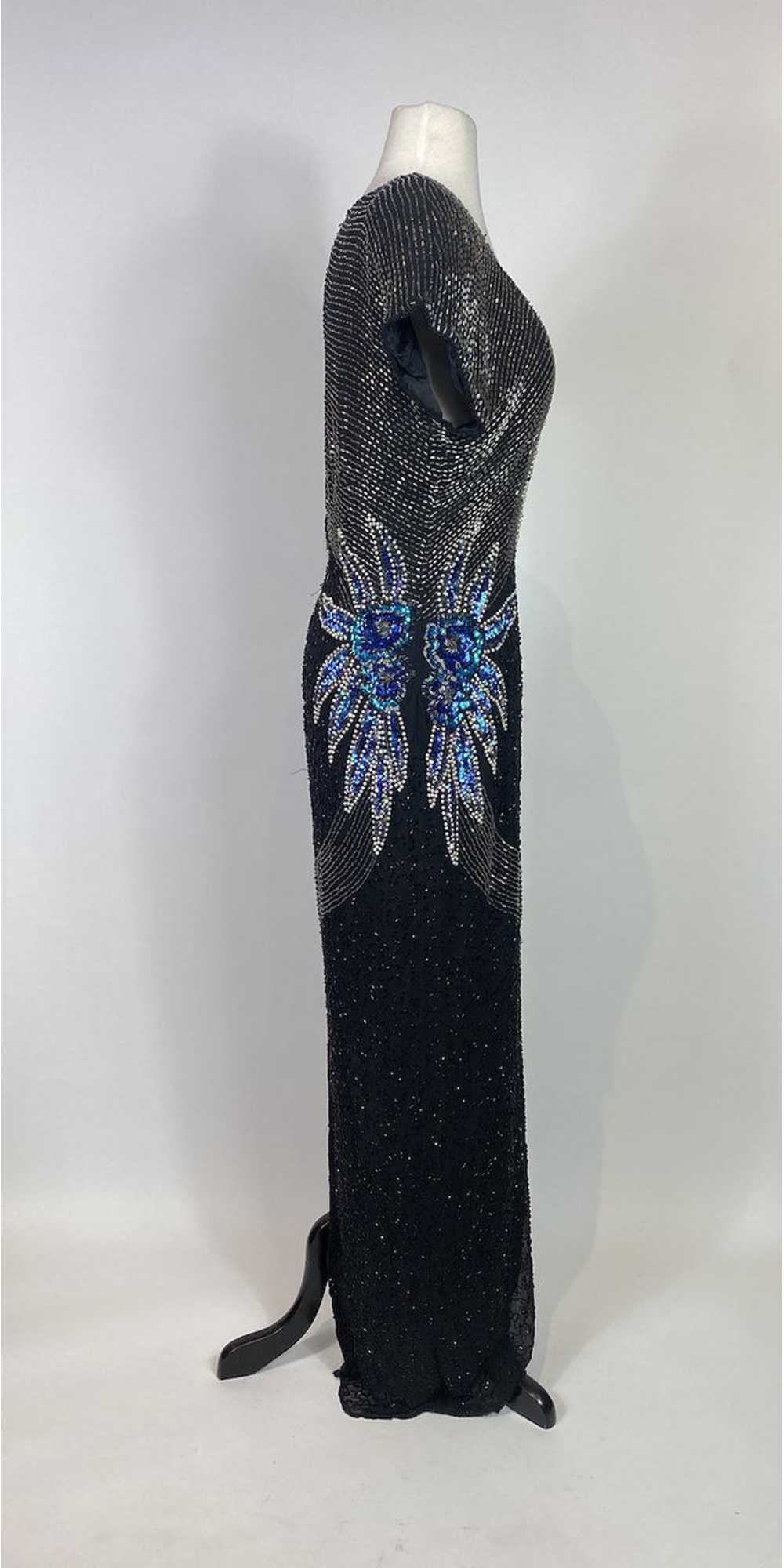 1980s Silk Beaded Gown - image 4