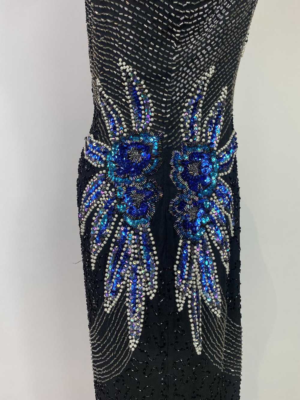 1980s Silk Beaded Gown - image 5