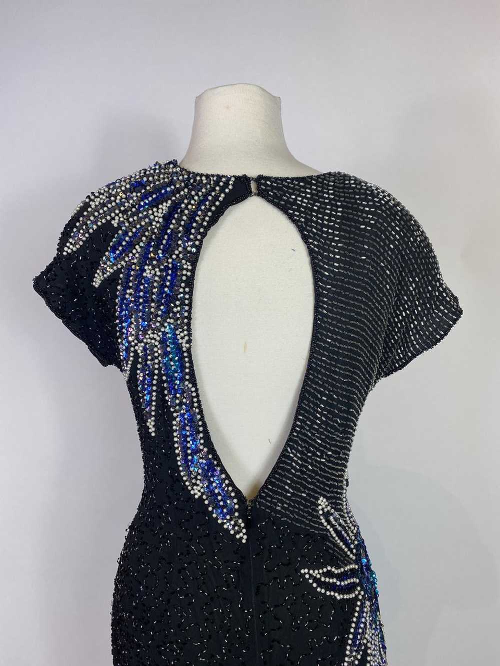1980s Silk Beaded Gown - image 7