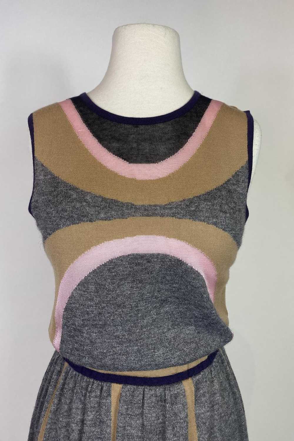 1990's - Y2K MISSONI Wool Blend Color Block Dress - image 2