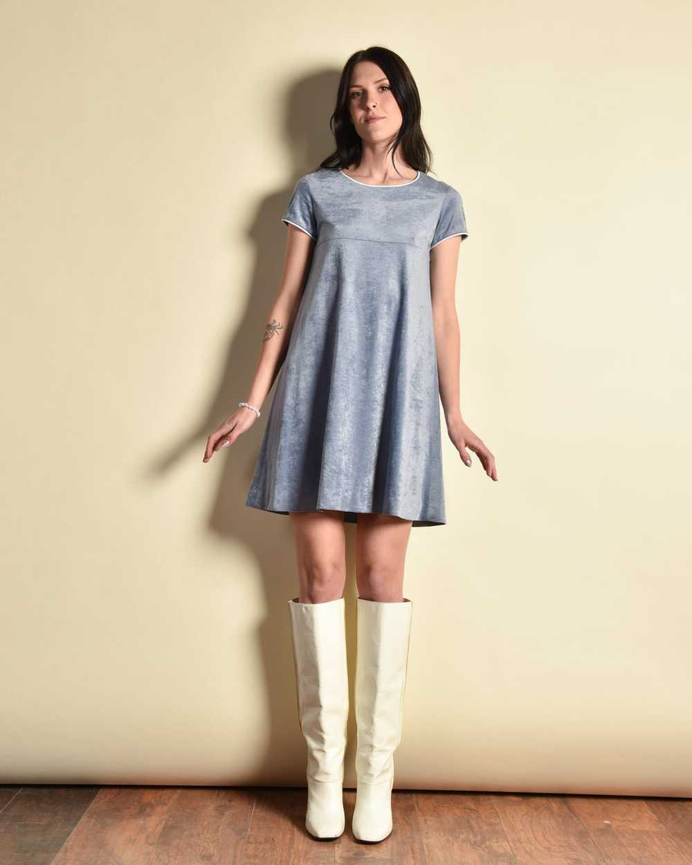 Kris 1970s Velvet Mini Dress - image 3