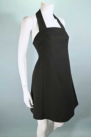 Vintage Claude Montana Black Mini Halter Dress, 'M