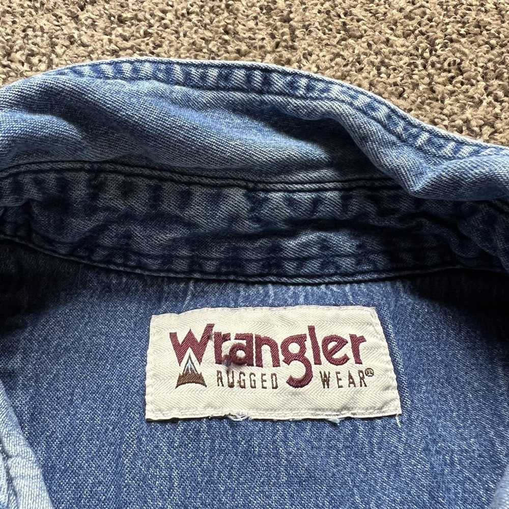 Vintage × Wrangler Wrangler Rugged Wear Denim Shi… - image 2