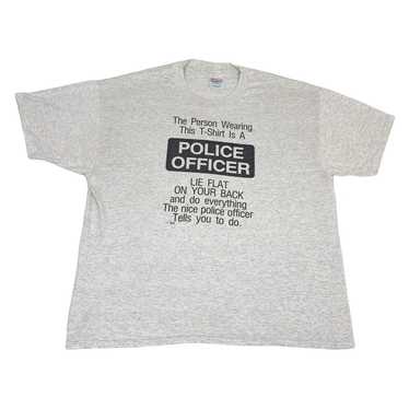 Vintage Vintage 1992 Funny Police T-Shirt XL Grey 