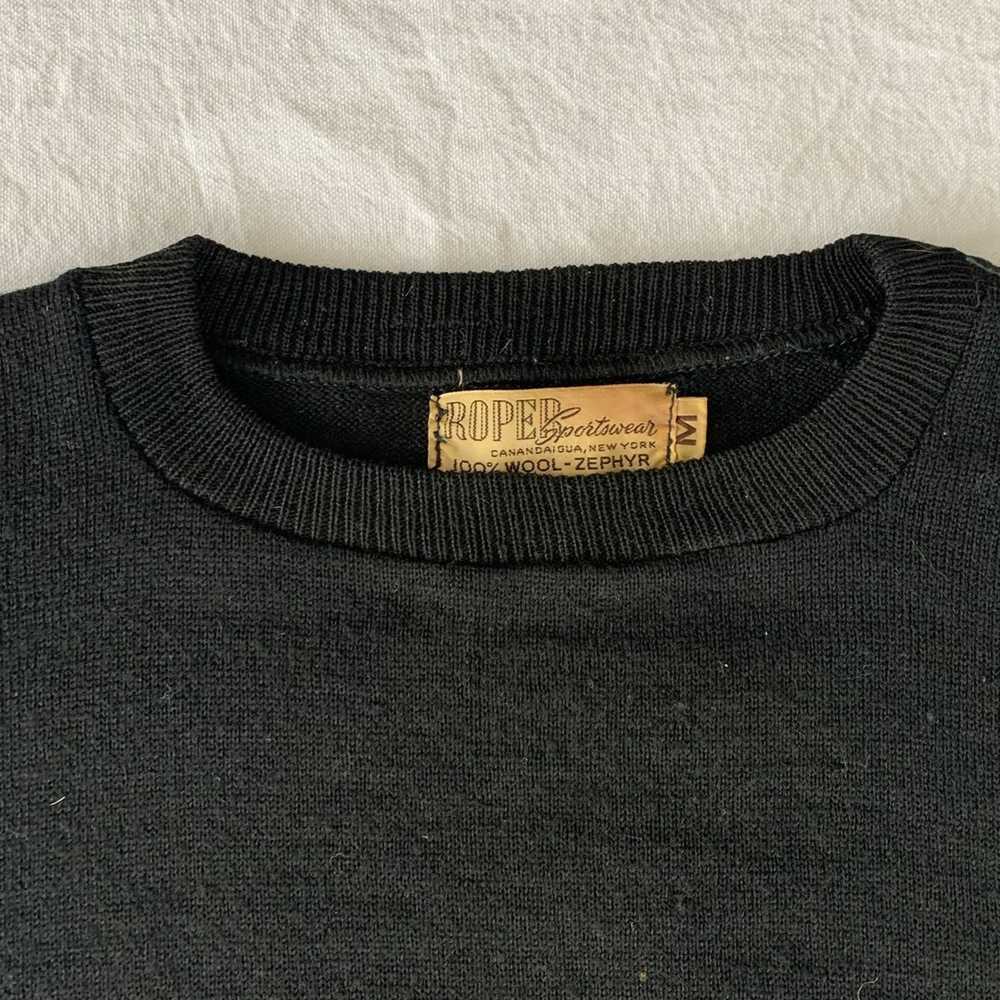 Roper Vintage black wool crewneck sweater - image 2